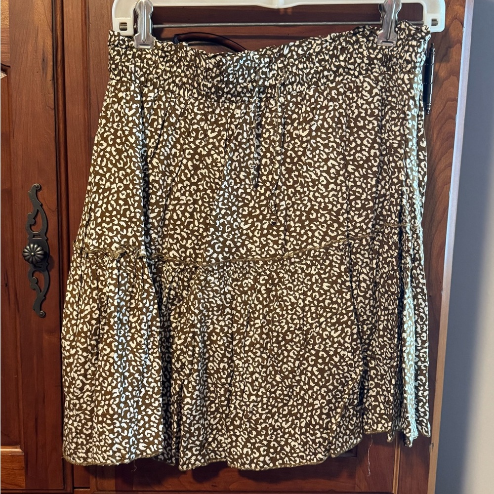 Brown Leopard Print Skirt